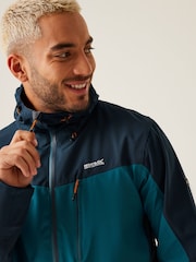 Regatta Blue/Green Birchdale Waterproof Hooded Jacket - Image 4 of 8