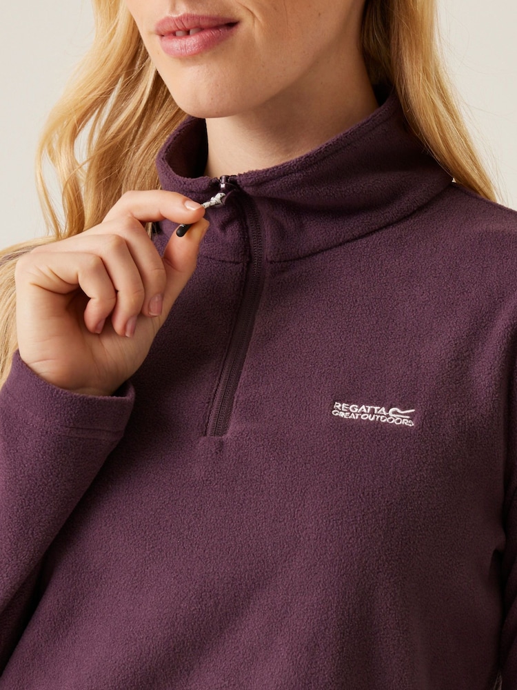 Regatta Purple Womens Sweetheart Lightweight Half-Zip Fleece - Image 4 of 6