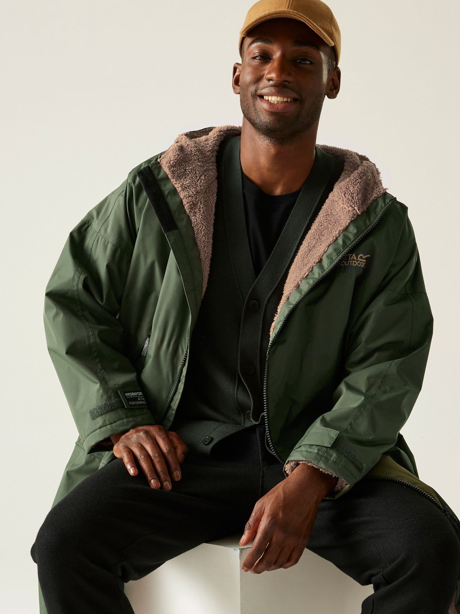 Buy Regatta Green Oversized Waterproof Borg Fleece Lined Changing Robe ...