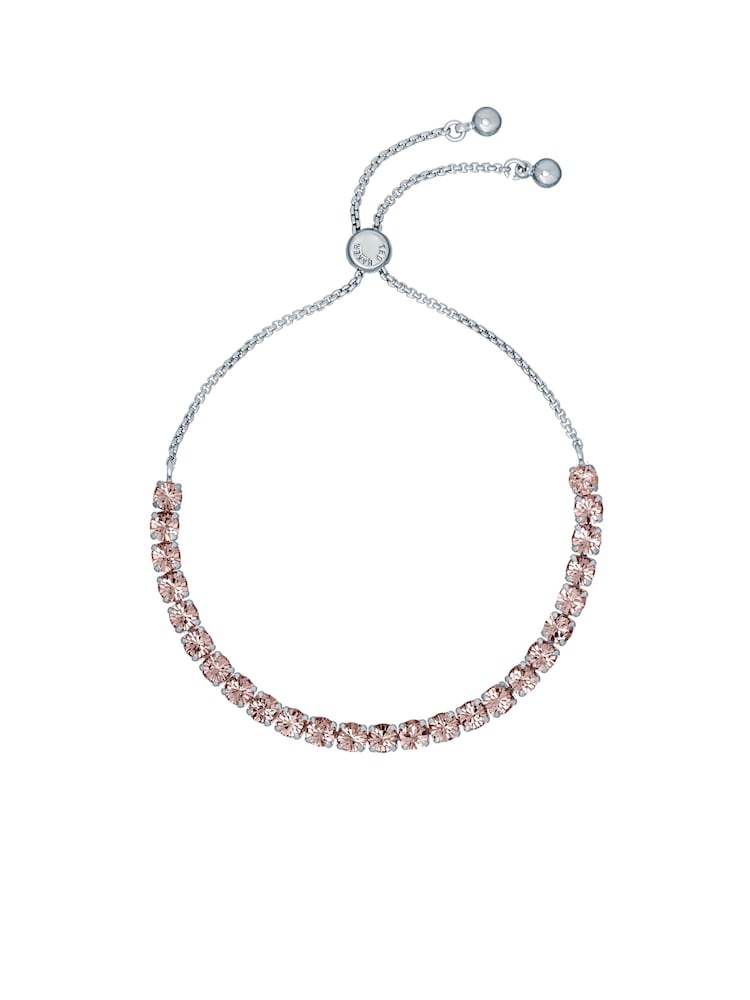 Ted Baker Silver/Rose Pink MELRAH: Crystal Adjustable Tennis Bracelet For Women - Image 1 of 4