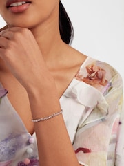 Ted Baker Silver/Rose Pink MELRAH: Crystal Adjustable Tennis Bracelet For Women - Image 3 of 4