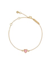 Ted Baker Gold/Pink HANSAA: Crystal Heart Adjustable Bracelet - Image 1 of 6
