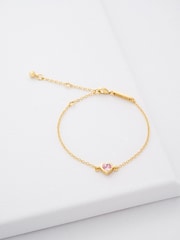 Ted Baker Gold/Pink HANSAA: Crystal Heart Adjustable Bracelet - Image 2 of 6
