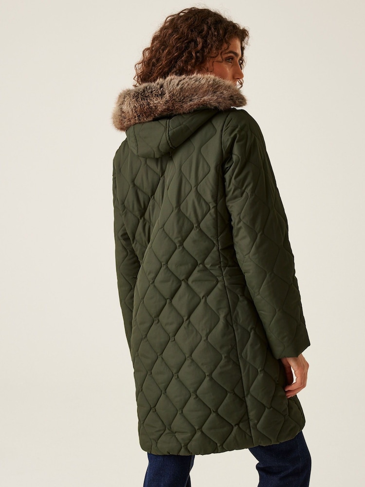Зеленый - Regatta Shower Resistant Fritha III Insulated Parka Jacket - Image 2 of 9