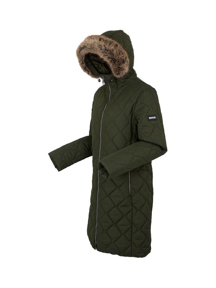Зеленый - Regatta Shower Resistant Fritha III Insulated Parka Jacket - Image 9 of 9