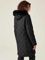 Черный - Regatta Shower Resistant Fritha III Insulated Parka Jacket - Image 2 of 8