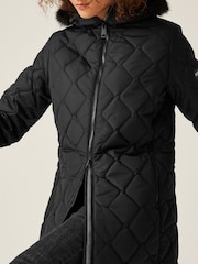 Черный - Regatta Shower Resistant Fritha III Insulated Parka Jacket - Image 4 of 8
