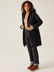 Черный - Regatta Shower Resistant Fritha III Insulated Parka Jacket - Image 6 of 8