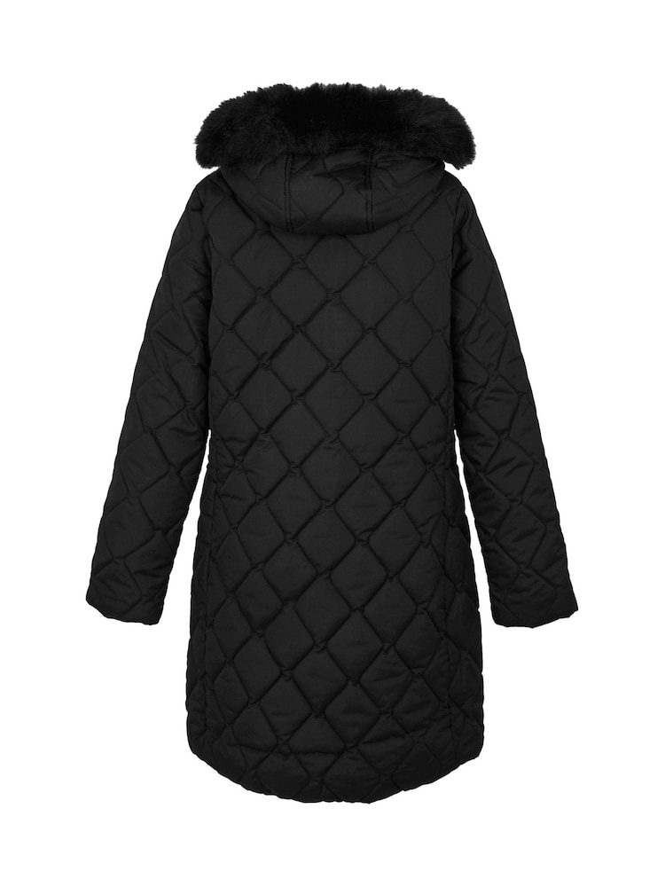 Черный - Regatta Shower Resistant Fritha III Insulated Parka Jacket - Image 8 of 8