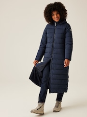 Regatta Blue Shower Resistant Elender Long Padded Coat - Image 1 of 11