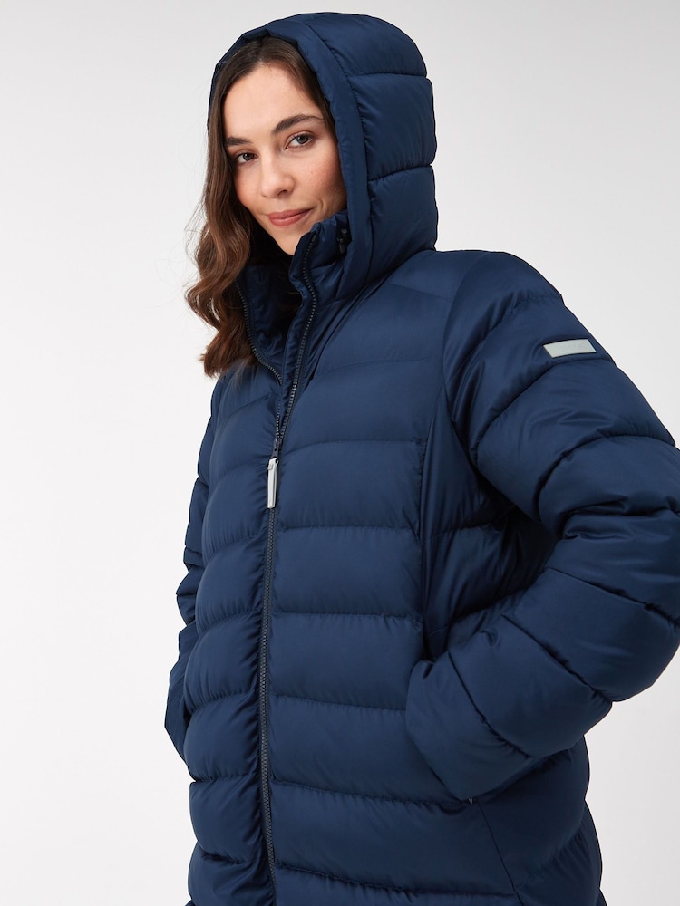 Regatta Blue Shower Resistant Elender Long Padded Coat - Image 8 of 11