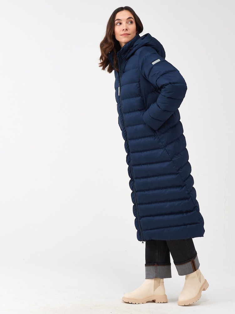 Regatta Blue Shower Resistant Elender Long Padded Coat - Image 9 of 11