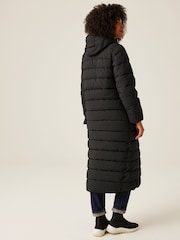 Regatta Black Shower Resistant Elender Long Padded Coat - Image 2 of 14