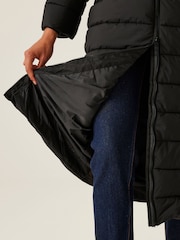 Regatta Black Shower Resistant Elender Long Padded Coat - Image 5 of 14