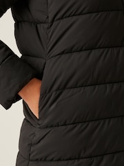 Regatta Black Shower Resistant Elender Long Padded Coat - Image 7 of 14