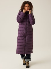 Regatta Purple Shower Resistant Elender Long Padded Coat - Image 1 of 8