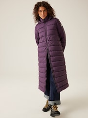 Regatta Purple Shower Resistant Elender Long Padded Coat - Image 4 of 8