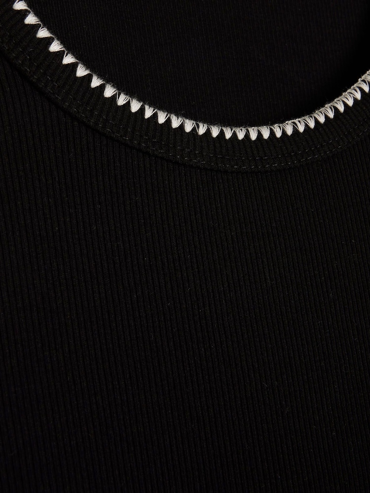 River Island Black Scoop Neck 100% Cotton Maxi Dress - Image 4 of 4 River Island Black Scoop Neck 100% Cotton Maxi Dress - Image 4 of 4