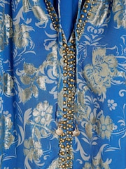River Island Blue Metallic Halter Top - Image 6 of 6