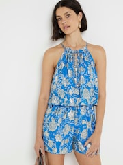 River Island Glitter Floral Halter Neck Playsuit - Bild 1 von 4