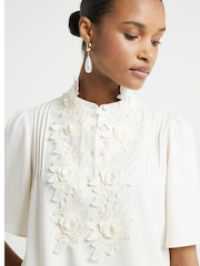 River Island Cream Appliqué Front Blouse - Image 3 of 4