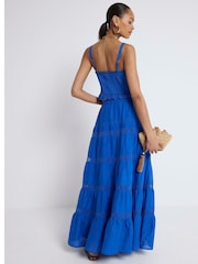 River Island Blue Tiered Maxi Skirt - Image 2 of 3