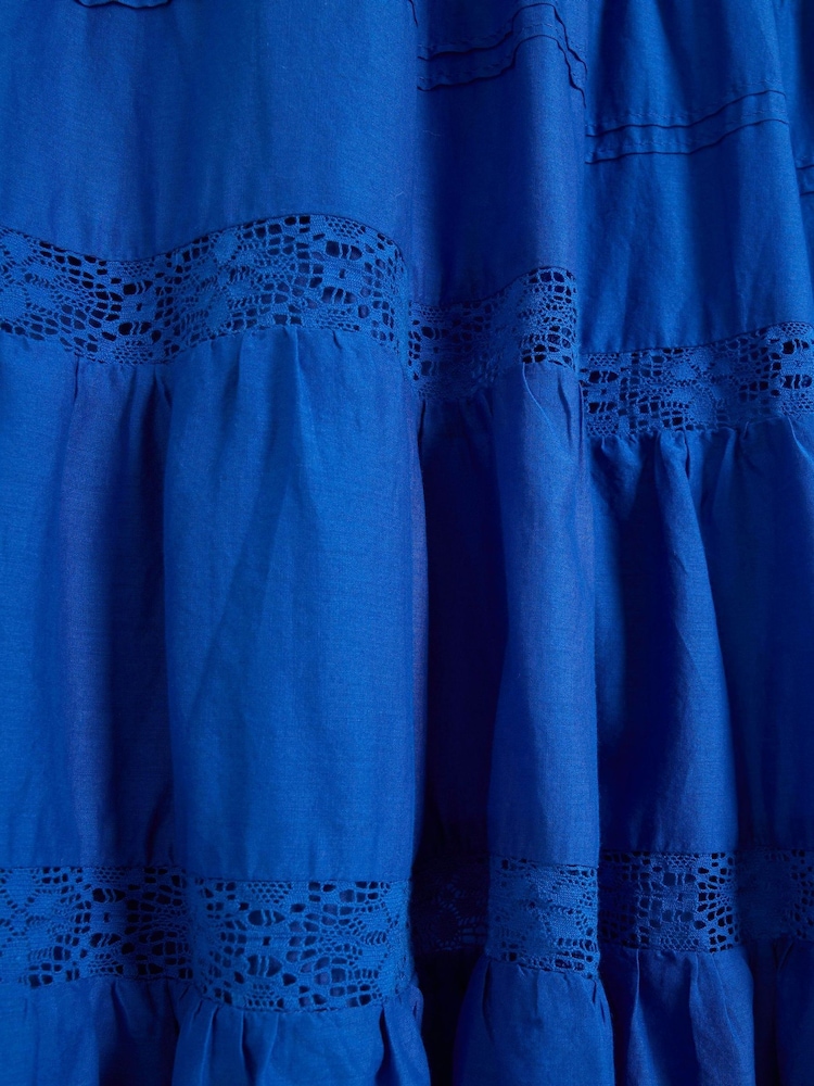 River Island Blue Tiered Maxi Skirt - Image 3 of 3