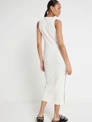 River Island Cream Tipped 100% Cotton Knitted Column Dress - Image 3 of 4