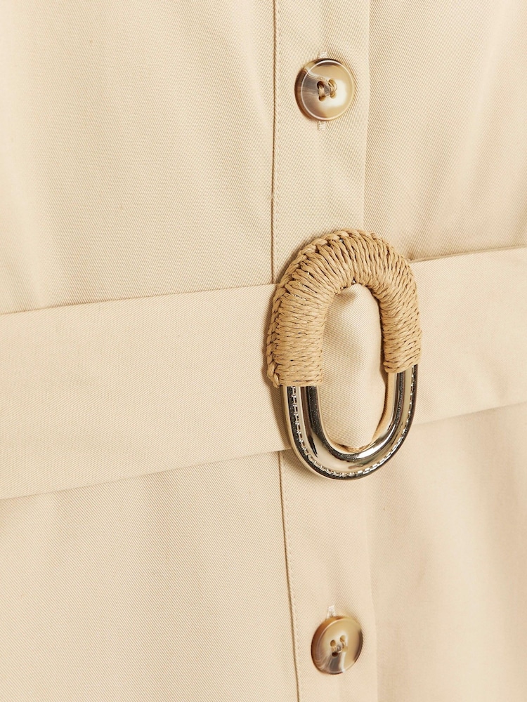 River Island Beige Belted Midi Shirt Dress - Image 3 of 3