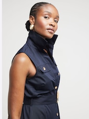 River Island Blue Belted Midi Shirt Dress - Image 3 of 4