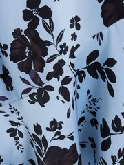 River Island Blue Floral Asymmetric Midi Slip Dress - Image 4 of 4