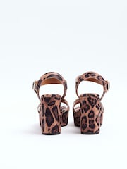 River Island Brown Cross Strap Platform Sandals - Image 3 of 4