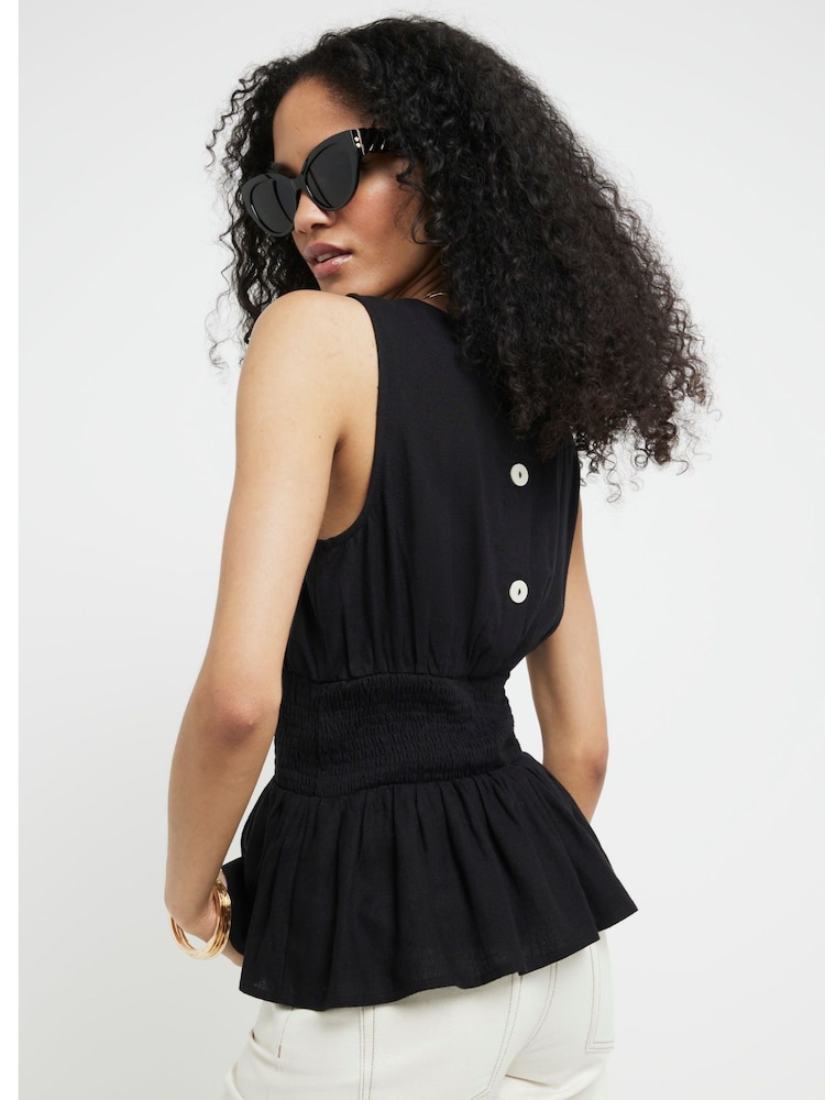 River Island Black Crew Waisted Smock Top - Image 2 of 4