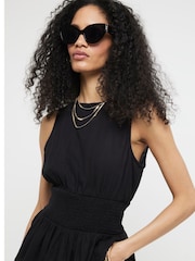 River Island Black Crew Waisted Smock Top - Image 3 of 4