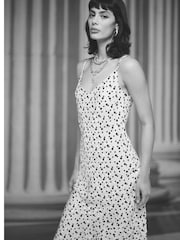 River Island White Asymmetric Hem Slip Dress - Image 2 of 4