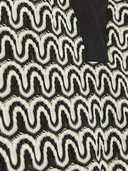 River Island Black Oversized Mono Print 100% Cotton Polo Top - Image 4 of 4