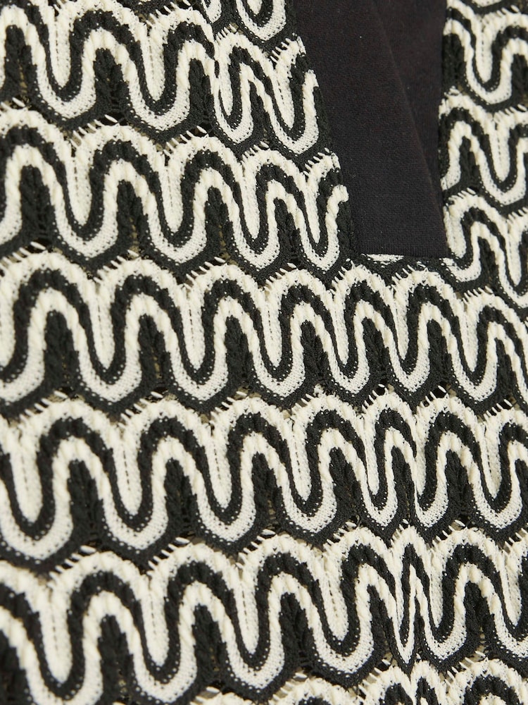 River Island Black Oversized Mono Print 100% Cotton Polo Top - Image 4 of 4 River Island Black Oversized Mono Print 100% Cotton Polo Top - Image 4 of 4