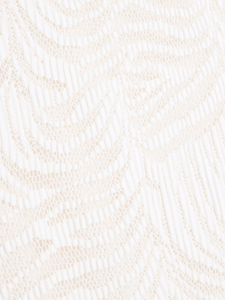River Island Cream Mini Crochet 100% Cotton Skater Dress - Image 4 of 4