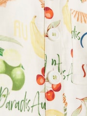River Island Cream Postcard Print Boxy Shirt - Image 4 of 4