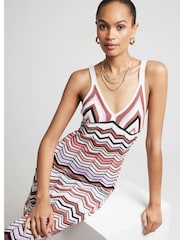 River Island Purple Chevron Striped Column Dress - Image 3 of 4