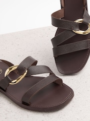 River Island Brown Ring Detail Gladiator Sandals - Image 4 of 5