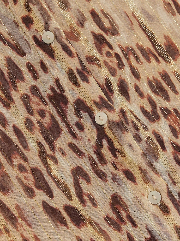 River Island Brown Leopard Print Shirt - Image 4 of 4 River Island Brown Leopard Print Shirt - Image 4 of 4