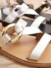 River Island Gold Ring Detail Gladiator Sandals - Image 5 of 5