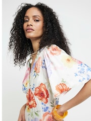 River Island White Angel Sleeve Midi Tea Dress - Image 2 of 6