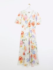 River Island White Angel Sleeve Midi Tea Dress - Image 5 of 6