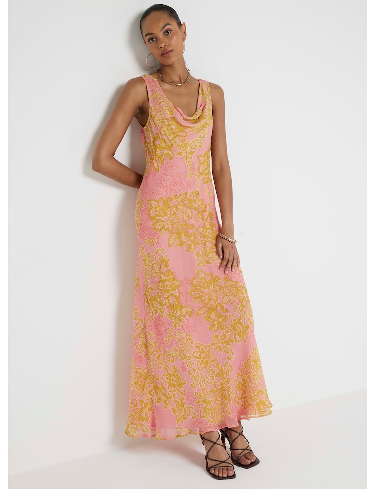 Розовый - River Island 100% Хлопковый воротник-хомут платье макси - Image 2 of 4 Розовый - River Island 100% Хлопковый воротник-хомут платье макси - Image 2 of 4