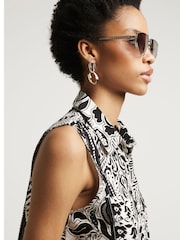 River Island Black Boxy Cropped Shirt - Image 2 of 4