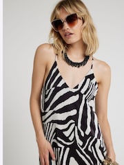 River Island Black Zebra Print V-Neck Maxi Dress - Image 3 of 5