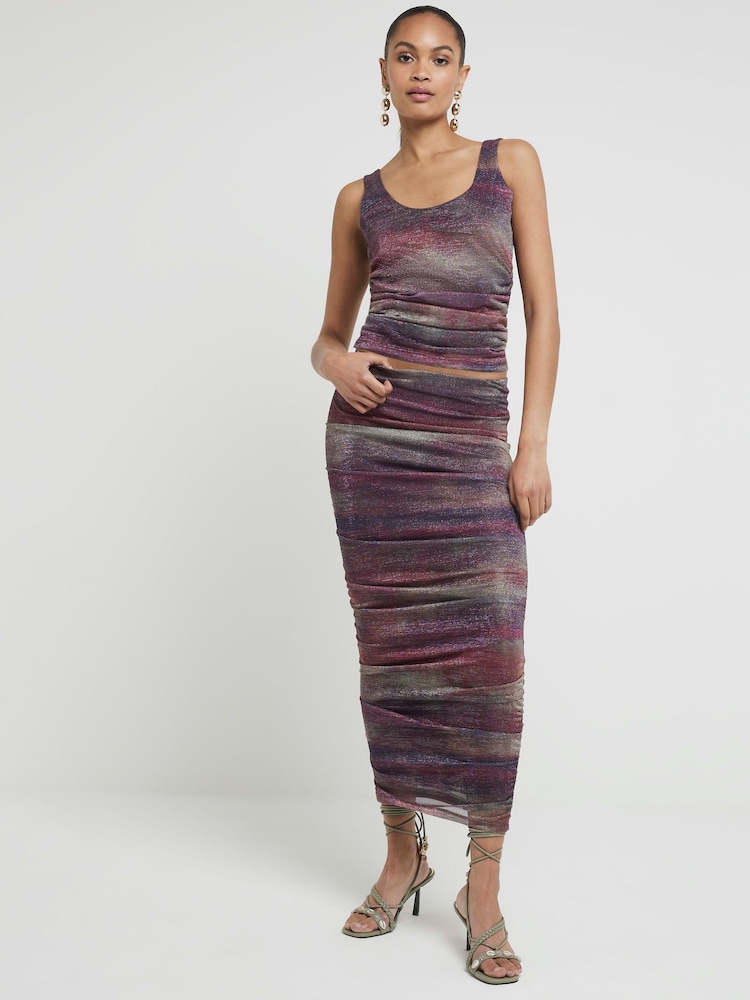 River Island Purple Ombre Mesh Tank Top - Image 1 of 4