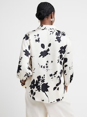 River Island Cream Floral Wrap Shirt - Image 3 of 4